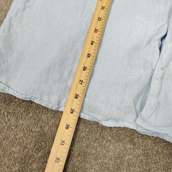 Tenth + Ocean Men's Button Down Blue Shirt Size XL 100% Linen Beach Resort - Picture 8 of 9